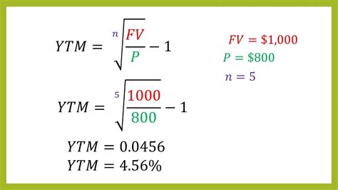 How to Calculate Yield to Maturity of a Zero.